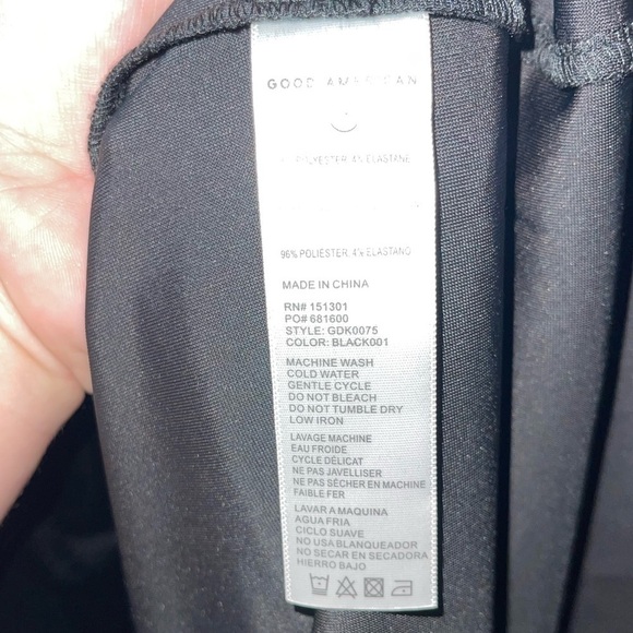 NEW GOOD AMERICAN Black Deep V Neck Velvet Bodycon Midi Dress Size 6/3XL - Picture 10 of 12